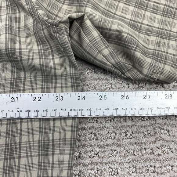 Eddie Bauer Shirt Men Large Gray Plaid Button Up Casual Polo Lightweight Outdoor - Picture 12 of 13